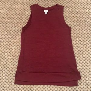 Maroon Knit Sleeveless Top